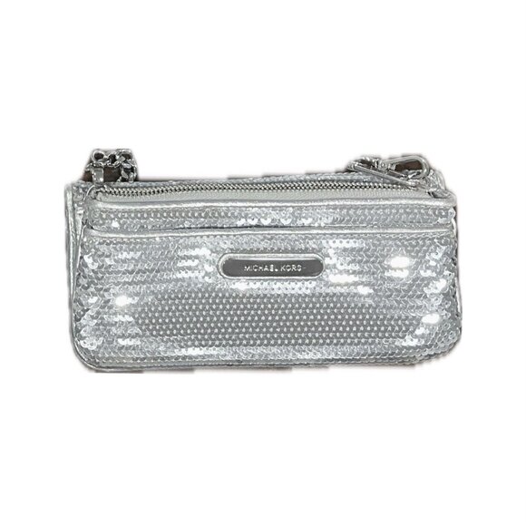 Michael Kors Silver Sequin Shoulder Bag Bundle Lot of Two Bags Vintage VTG Party - Picture 2 of 4